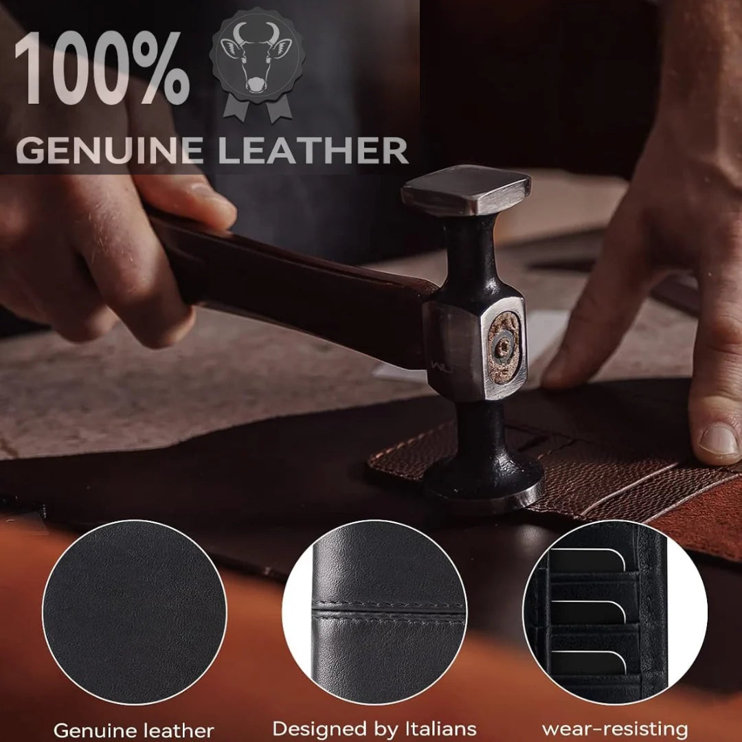 Premium RFID-Blocking Leather Bifold Wallet for Men - SlimArmor 8