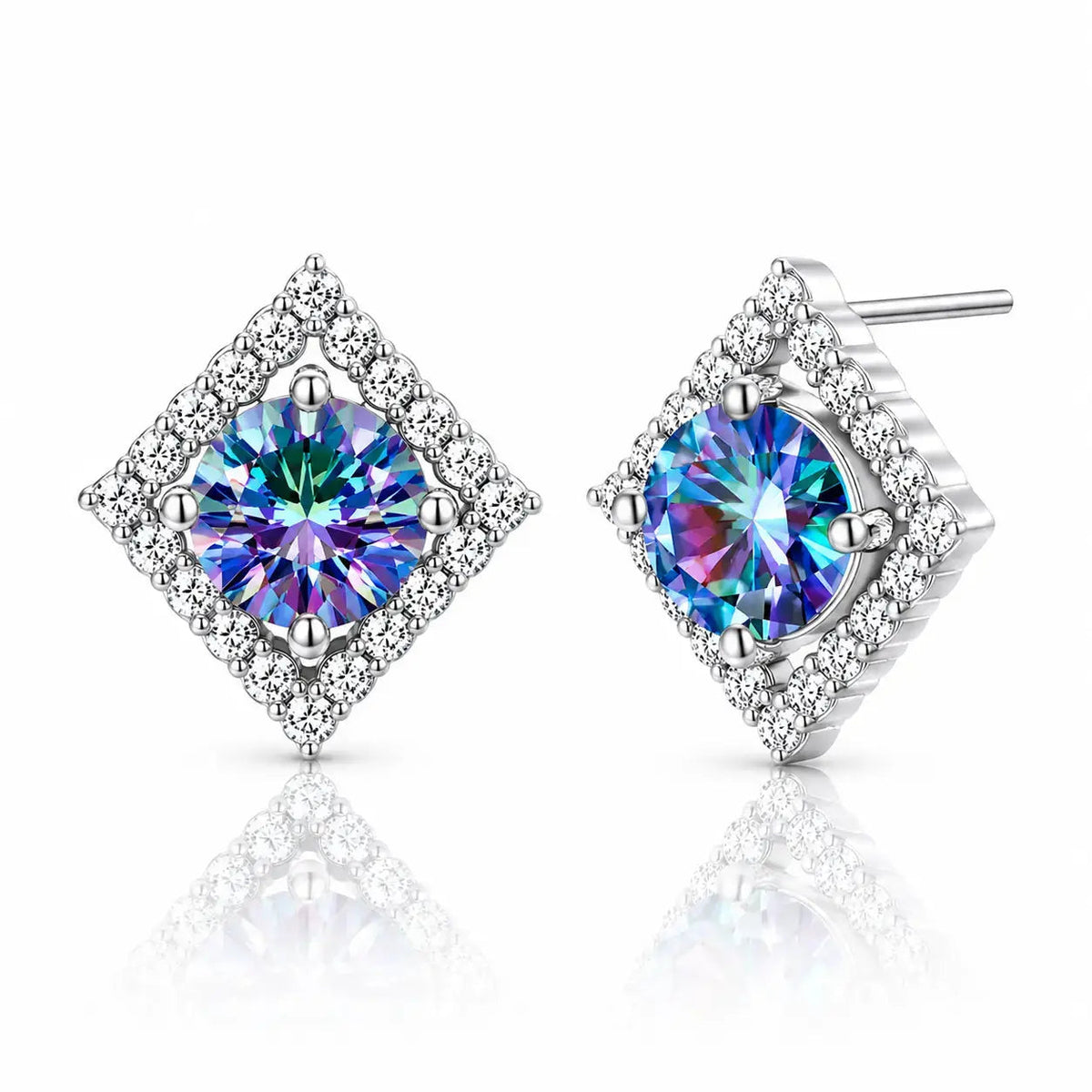 Prisme Rainbow Moissanite Studs - 925 Sterling Silver 0