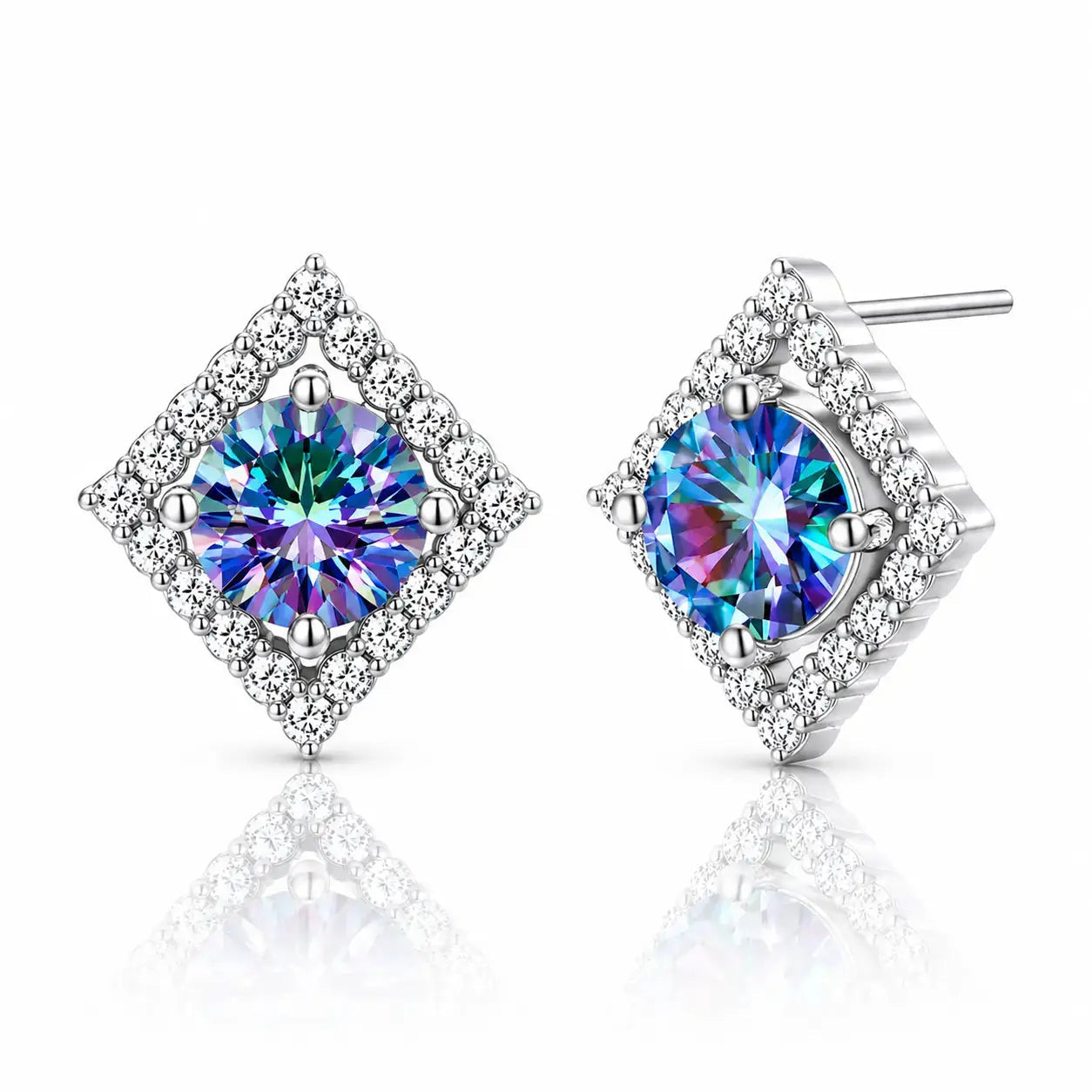 Prisme Rainbow Moissanite Studs - 925 Sterling Silver 0