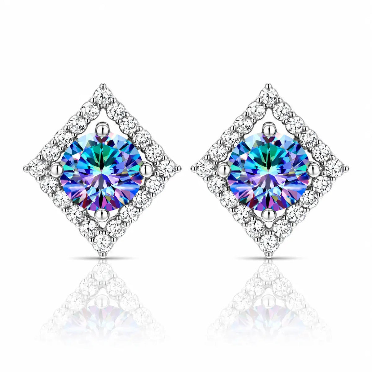 Prisme Rainbow Moissanite Studs - 925 Sterling Silver 3