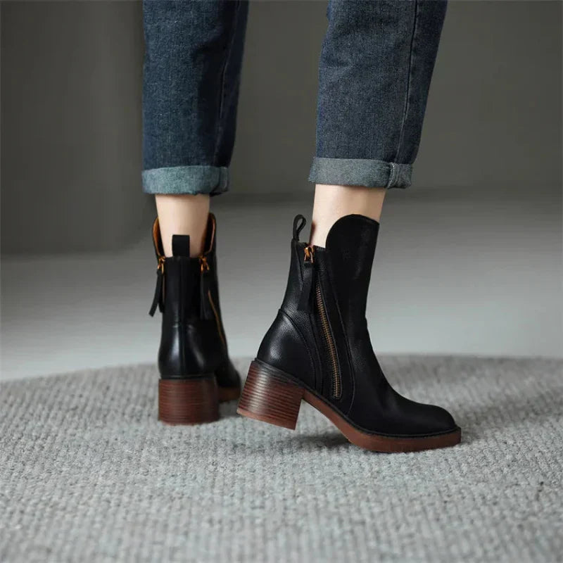 Rachel | Women's Zip-Up Block Heel Boots 2
