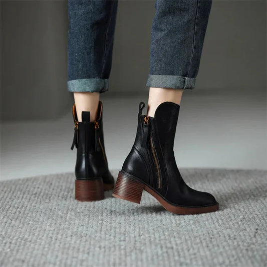 Rachel | Women's Zip-Up Block Heel Boots 2