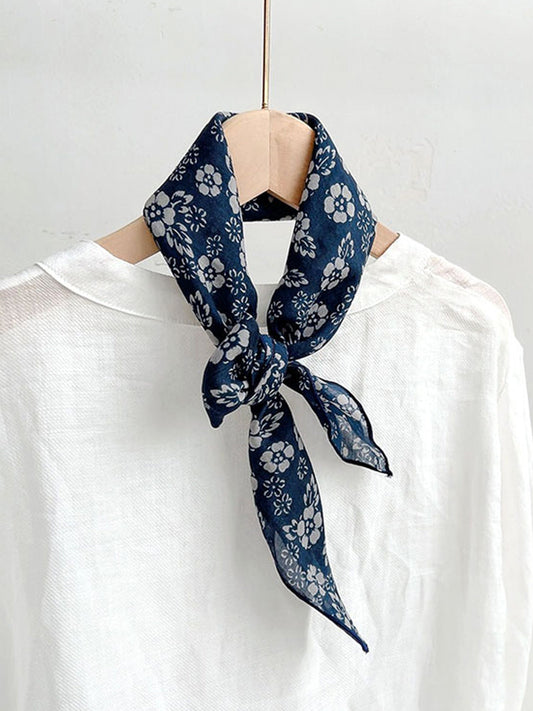 Ramie Vintage Print Handkerchief 0