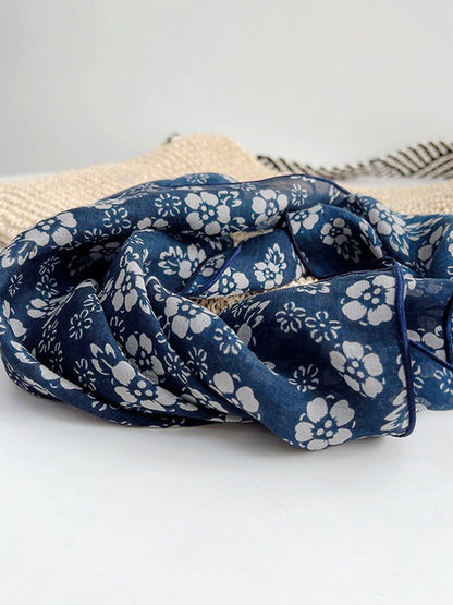 Ramie Vintage Print Handkerchief 7