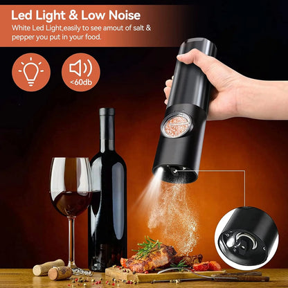 Rechargeable Electric Salt and Pepper Mill Set 4