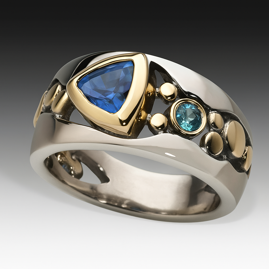 Retro Blue Gem Ring 0