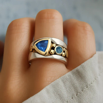 Retro Blue Gem Ring 1