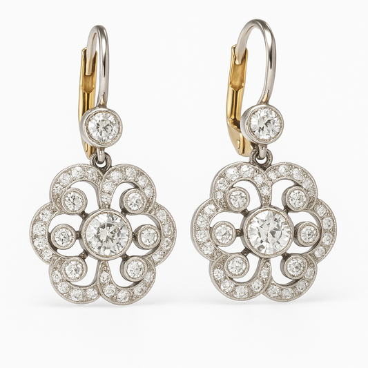 Retro Crystal Mandala Earrings 0