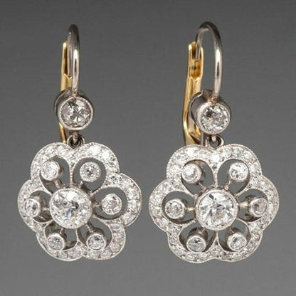 Retro Crystal Mandala Earrings 1