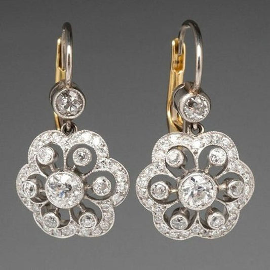 Retro Crystal Mandala Earrings 1