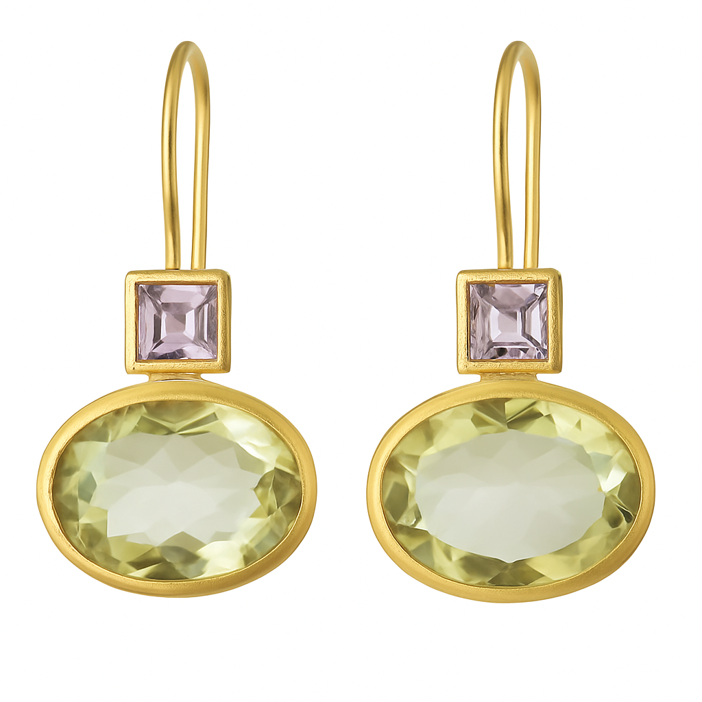 Retro Emerald Stone Earrings 0