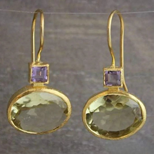Retro Emerald Stone Earrings 1