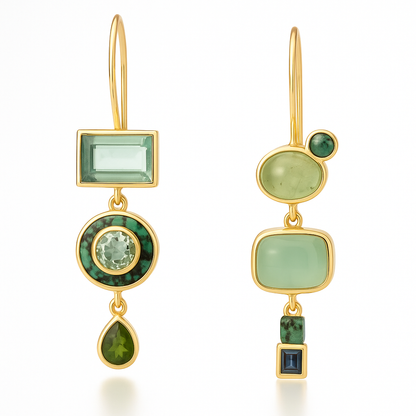 Retro Green Dangle Earrings 0