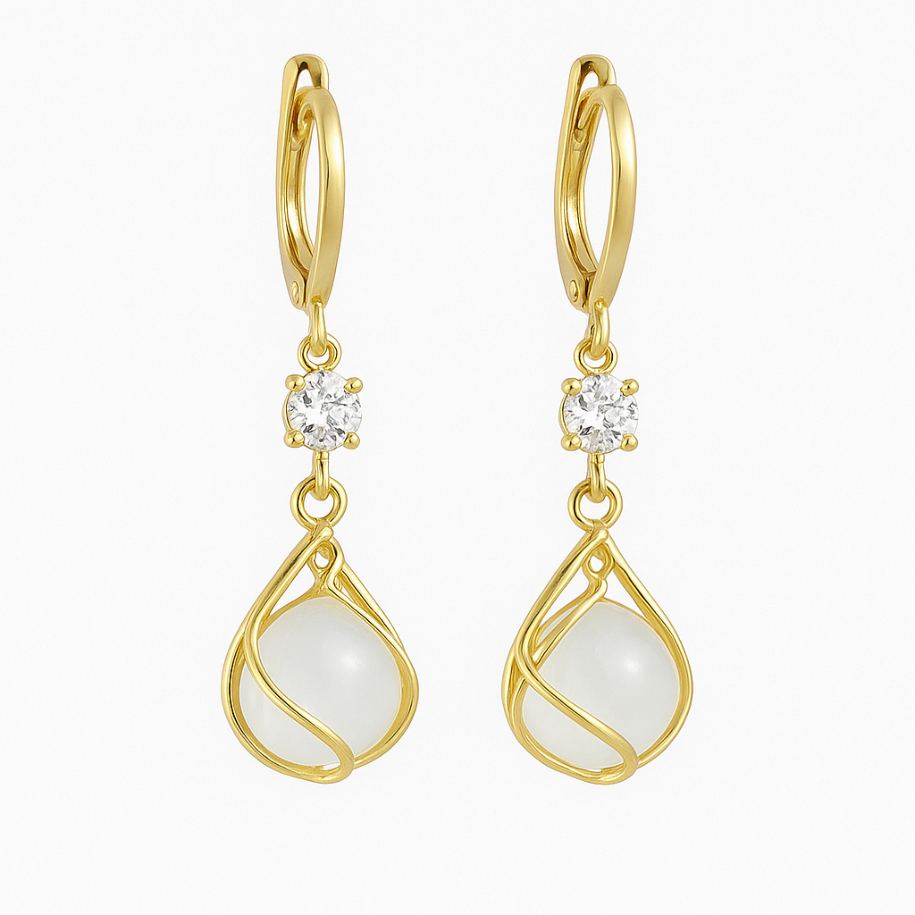 Retro Opal Drop Earrings 0