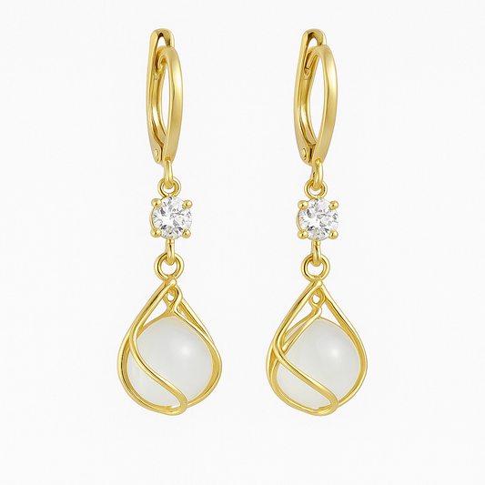 Retro Opal Drop Earrings 0