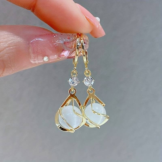 Retro Opal Drop Earrings 1