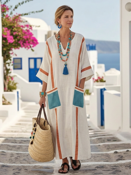 Riley | Women's V Neck Pocket Maxi Dress 2