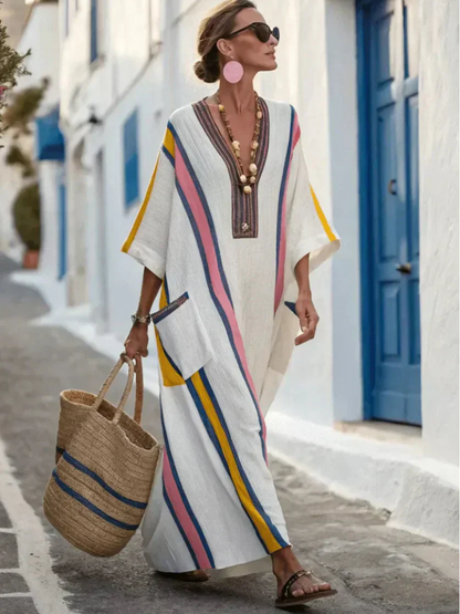 Riley | Women's V Neck Pocket Maxi Dress 4