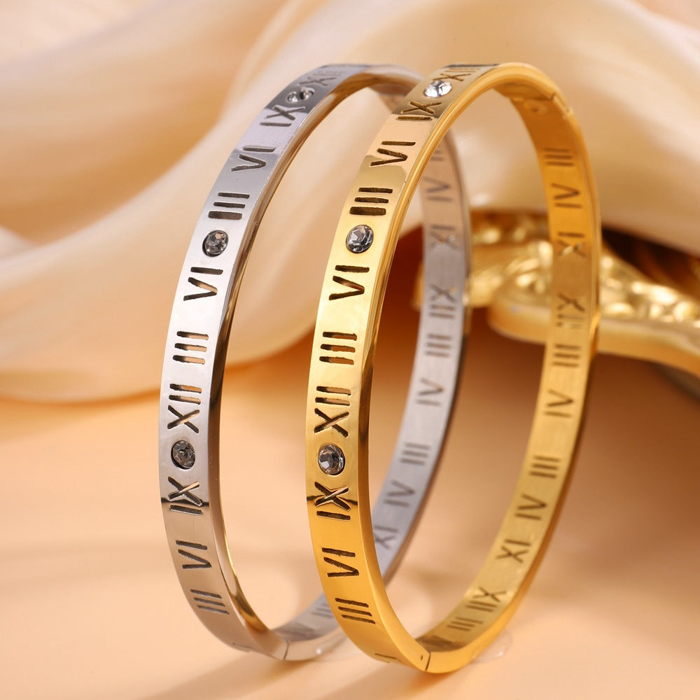 Roman Numeral Titanium Bracelet 0