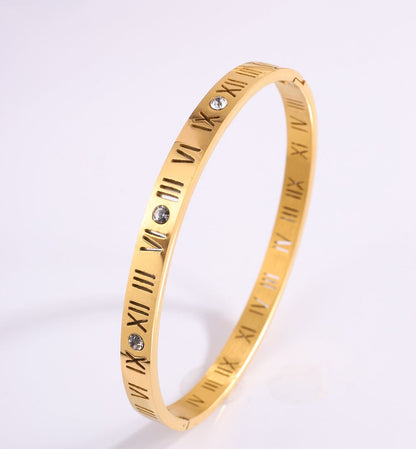 Roman Numeral Titanium Bracelet 1