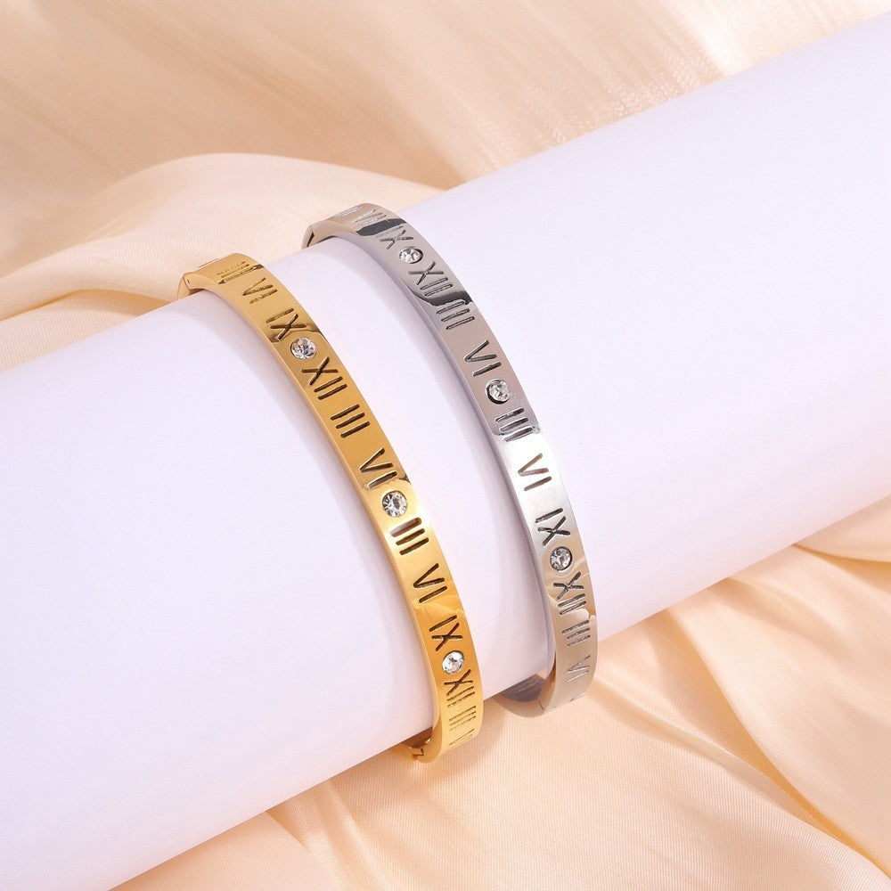 Roman Numeral Titanium Bracelet 2