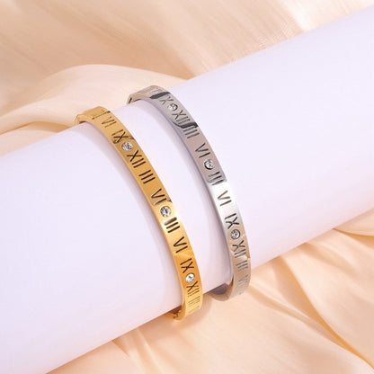 Roman Numeral Titanium Bracelet 2
