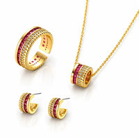 Royal Ruby Stack Set - 14K Gold Plated 0