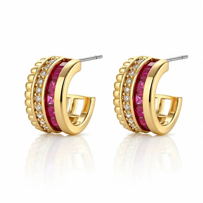 Royal Ruby Stack Set - 14K Gold Plated 5
