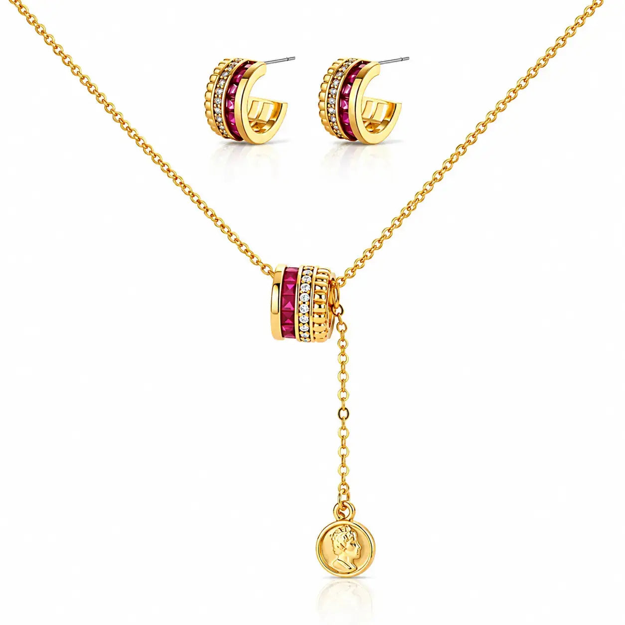 Royal Ruby Stack Set - 14K Gold Plated 6
