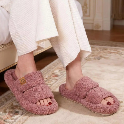 Cozy Chic Open-Toe House Slippers