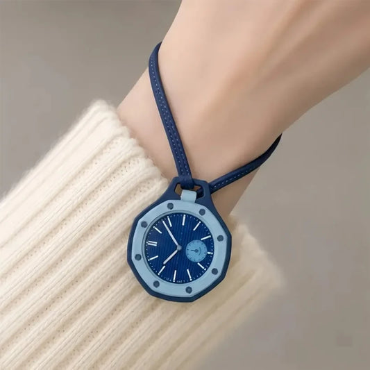 Pocket Watch Octagonal Pop Style Neck Quartz Movement Candy Color Quartz Watch Color Niche Personality Removable 2026 New Hot