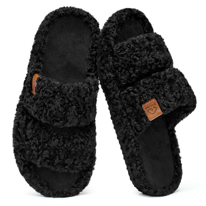 Cozy Chic Open-Toe House Slippers