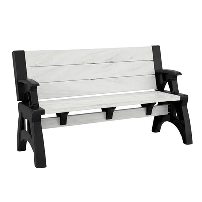 2-in-1 Convertible Bench Table Weather-Resistant Patio Furniture Yard Deck Garden Durable Easy Assembly 1pc, Custom