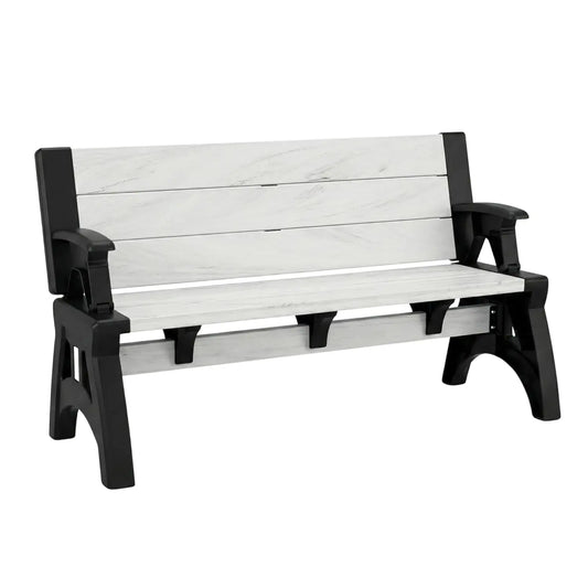 2-in-1 Convertible Bench Table Weather-Resistant Patio Furniture Yard Deck Garden Durable Easy Assembly 1pc, Custom