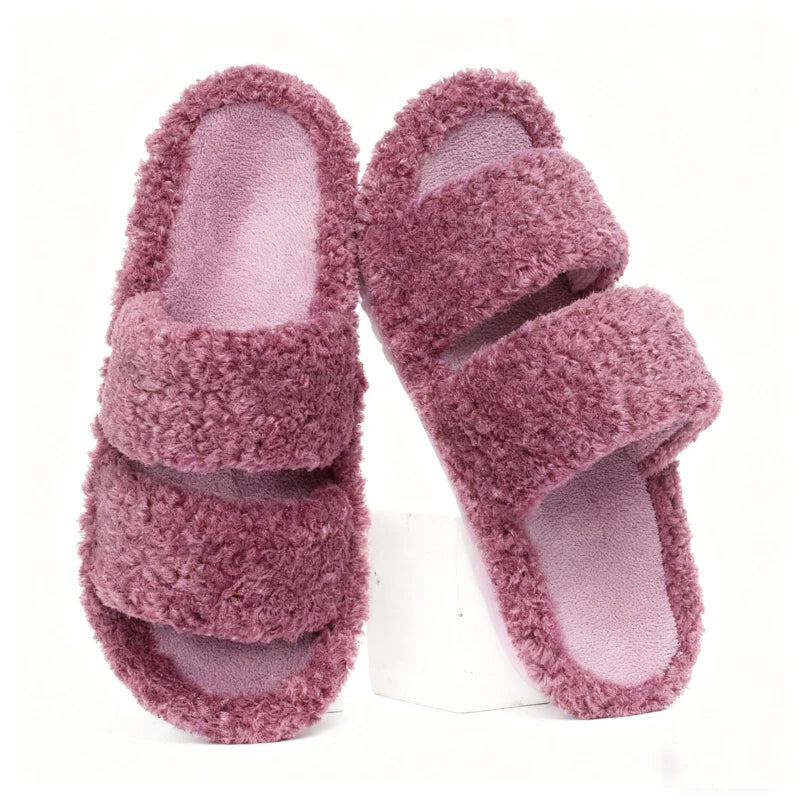 Cozy Chic Open-Toe House Slippers