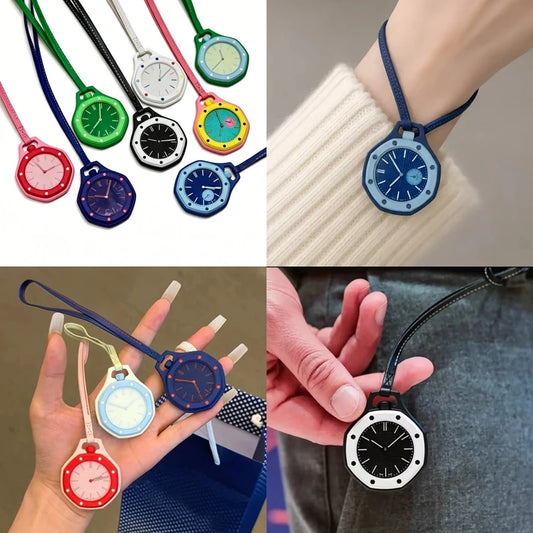 Pocket Watch Octagonal Pop Style Neck Quartz Movement Candy Color Quartz Watch Color Niche Personality Removable 2026 New Hot