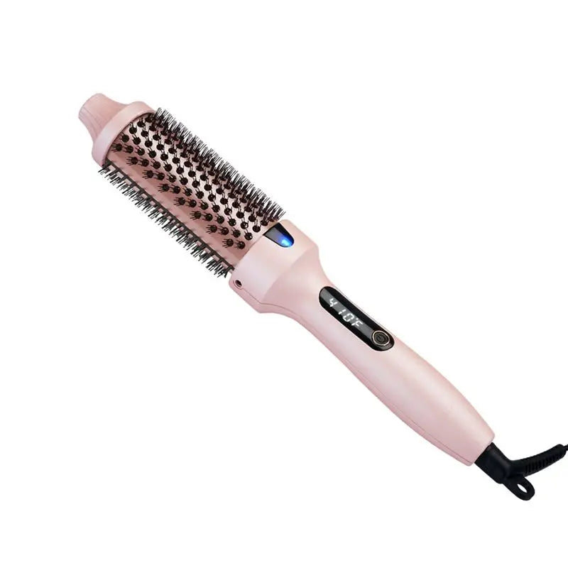 A04V Thermal Brush Curling Brush, Negative Ionic Heated Thermal Round Brush For Blowout Look, Curling & Straightener EU Plug