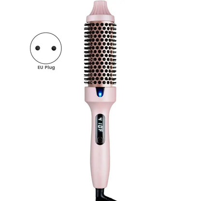 A04V Thermal Brush Curling Brush, Negative Ionic Heated Thermal Round Brush For Blowout Look, Curling & Straightener EU Plug
