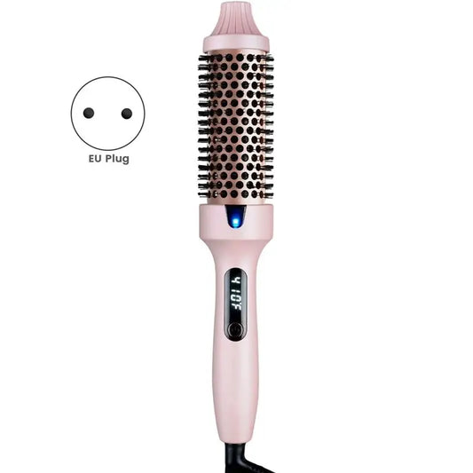 A04V Thermal Brush Curling Brush, Negative Ionic Heated Thermal Round Brush For Blowout Look, Curling & Straightener EU Plug