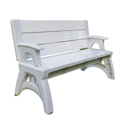 2-in-1 Convertible Bench Table Weather-Resistant Patio Furniture Yard Deck Garden Durable Easy Assembly 1pc, Custom
