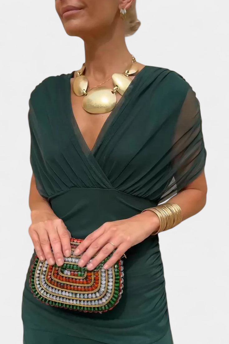 Sarah | Off Shoulder Chiffon Midi Dress 12
