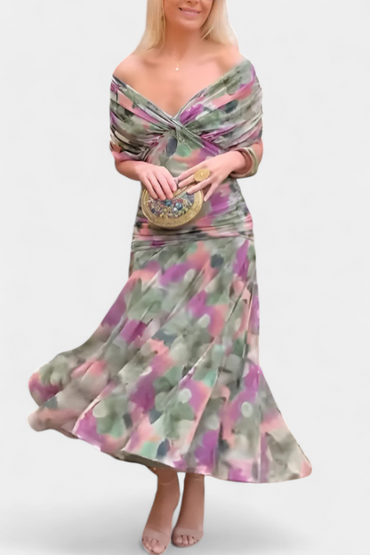 Sarah | Off Shoulder Chiffon Midi Dress 4