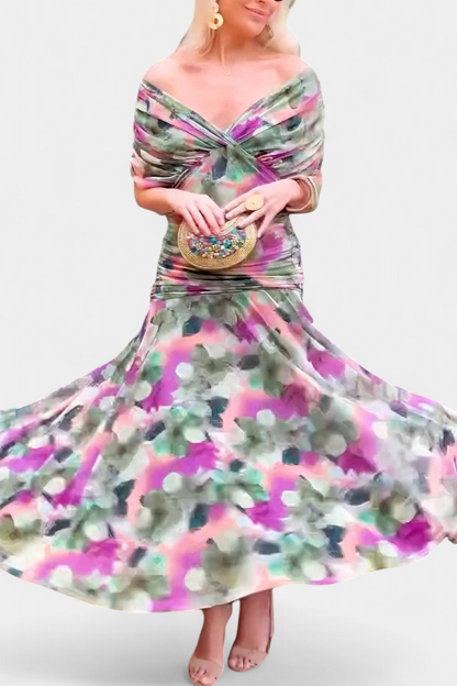 Sarah | Off Shoulder Chiffon Midi Dress 6