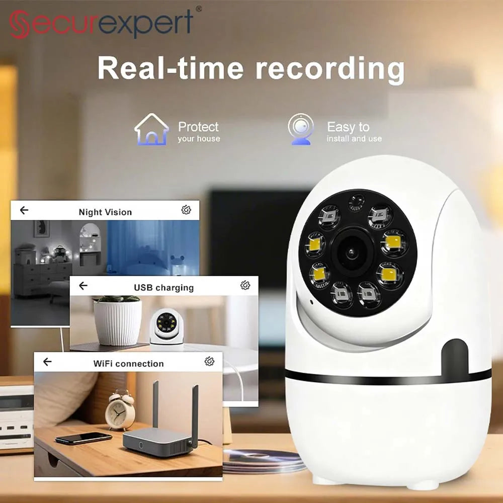 Securexpert 2K Smart Baby Monitor 360° PTZ Auto Tracking AI Sound Detection Color Night Vision Home Security Camera O-KAM Pro 0