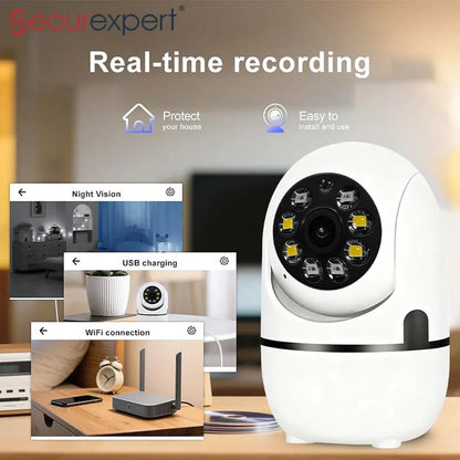 Securexpert 2K Smart Baby Monitor 360° PTZ Auto Tracking AI Sound Detection Color Night Vision Home Security Camera O-KAM Pro 0