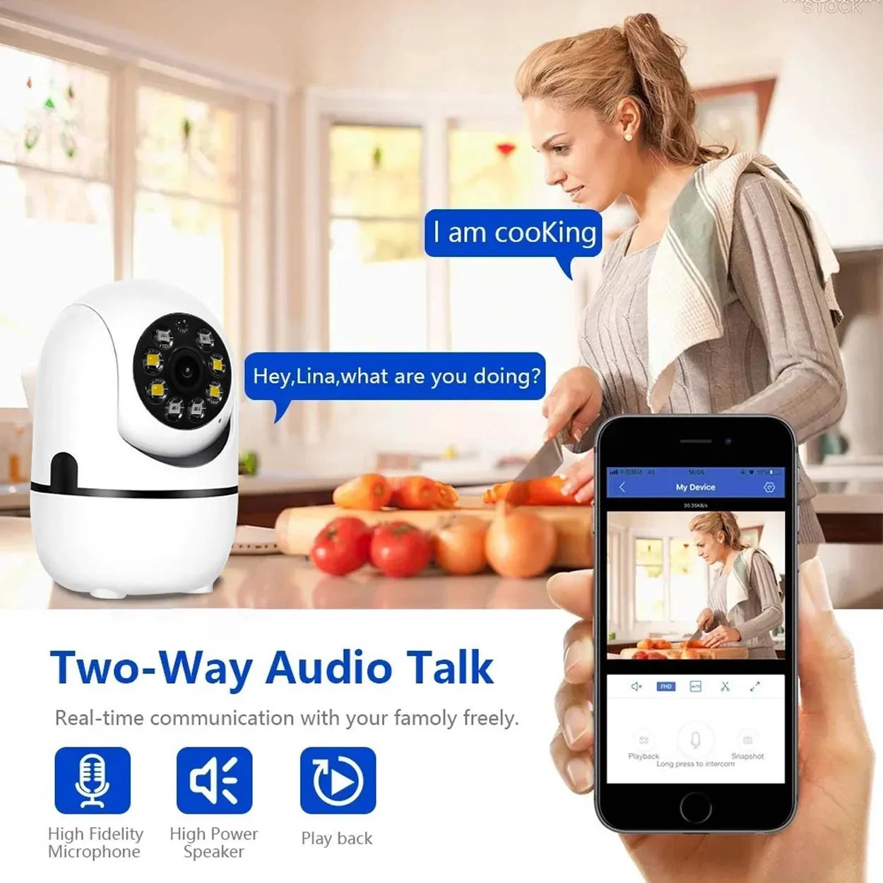 Securexpert 2K Smart Baby Monitor 360° PTZ Auto Tracking AI Sound Detection Color Night Vision Home Security Camera O-KAM Pro 5