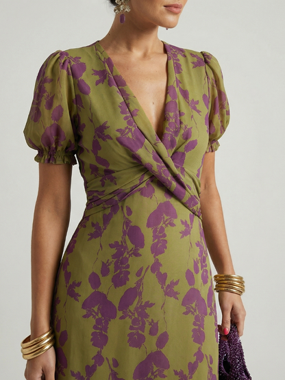 Serena | V-Neck Wrap Midi Dress 2