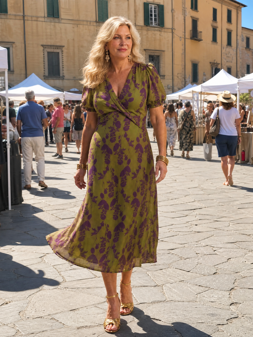 Serena | V-Neck Wrap Midi Dress 7