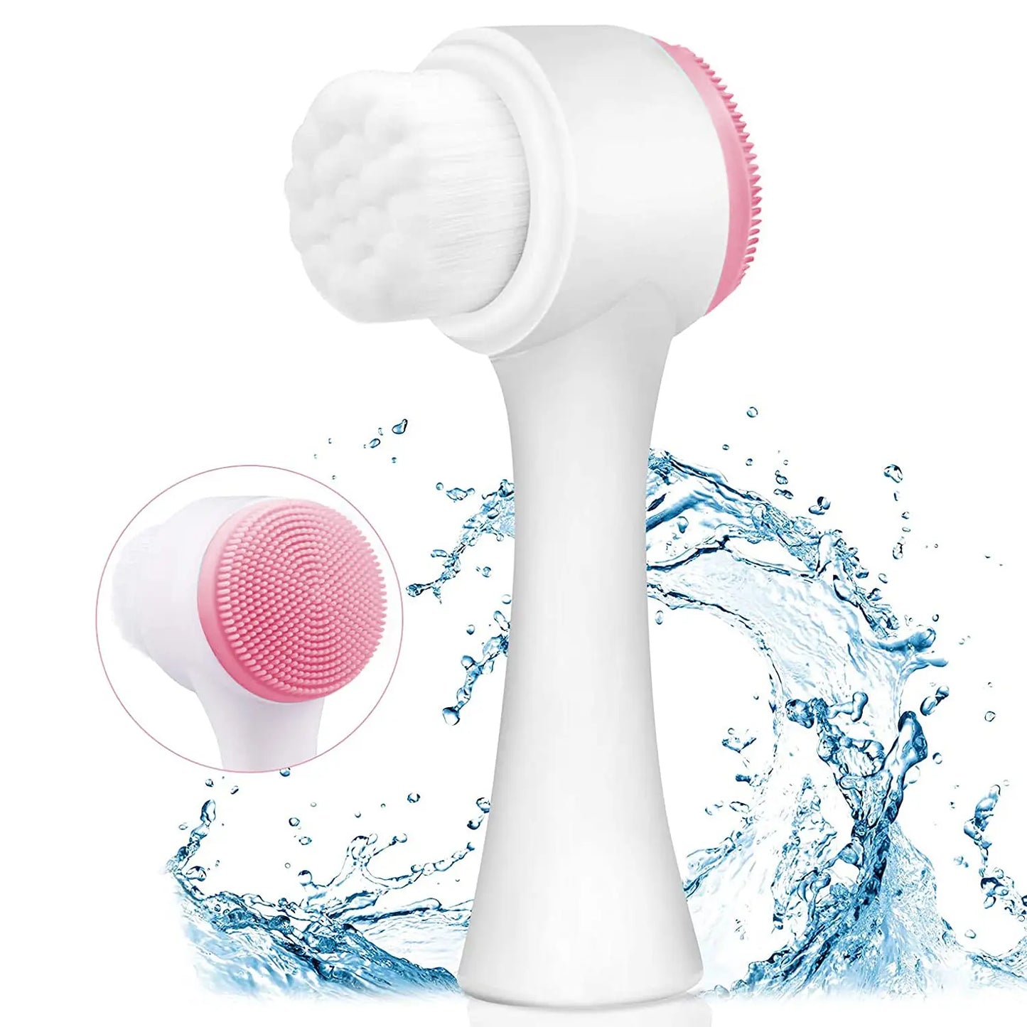 Silicone Facial Cleansing Brush | Double-Sided Scrubber for Deep Cleaning & Exfoliation 0