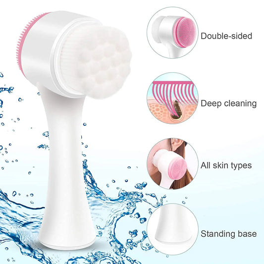 Silicone Facial Cleansing Brush | Double-Sided Scrubber for Deep Cleaning & Exfoliation 2